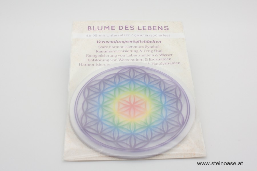 6 Untersetzer "Blume des Lebens"  Chakra   95 mm  